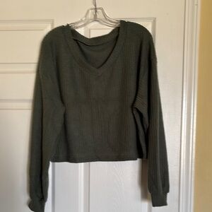 Dark Green V-Neck Sweater